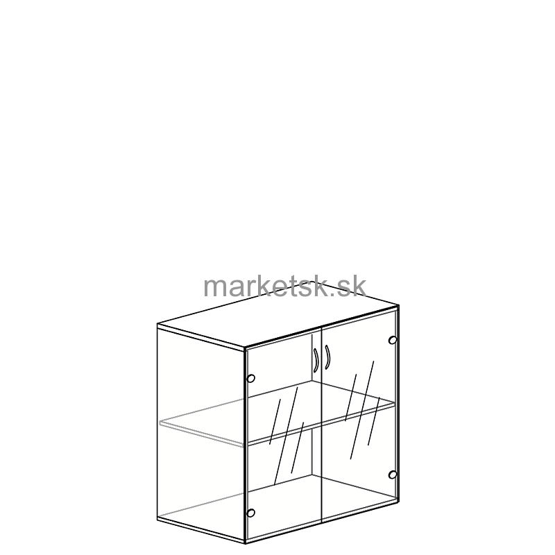 Dvojdverová skriňa MB385 - 74 x 80 x 46 cm